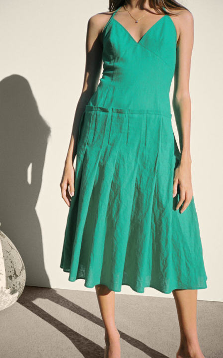 Lelia Linen-Cotton Midi Dress展示图
