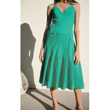 Lelia Linen-Cotton Midi Dress