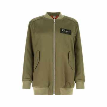 Army green acetate blend padded jacket