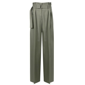 HIGH-RISE BELTED STRAIGHT-LEG TROUSERS