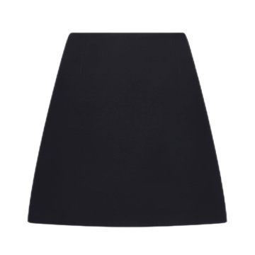 Miniskirt Black Wool and Silk