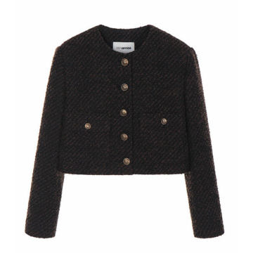 Two-tone Tweed Crop Jacket