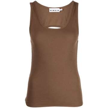 cut-out ribbed tank top