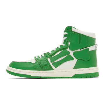 Green and White Skel Top Hi Sneakers