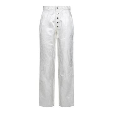 White Shiny Effect Trousers  