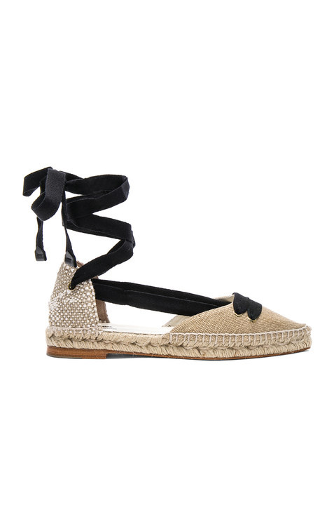 x Manolo Blahnik Canvas Flat Espadrilles展示图