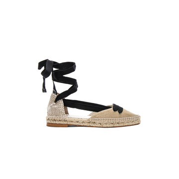 x Manolo Blahnik Canvas Flat Espadrilles