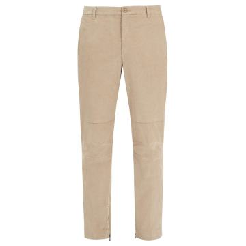 Zipped-hem slim-leg corduroy trousers