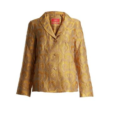 Arabesque shawl-lapel brocade jacket