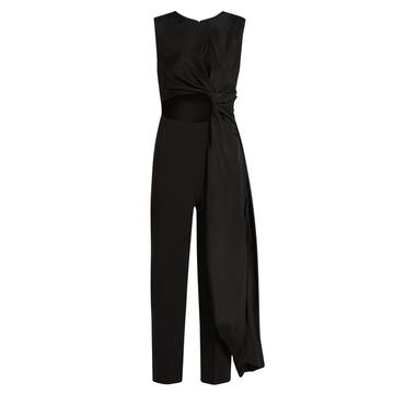 Thurloe cut-out knot-front crepe jumpsuit