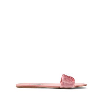 Crushed-velvet slides