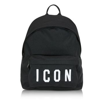 Icon Black Nylon Medium Backpack