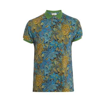 Paisley-print cotton-piqué polo-shirt