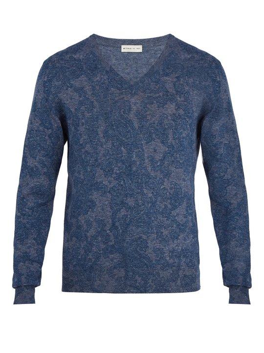 Paisley-jacquard cotton sweater展示图