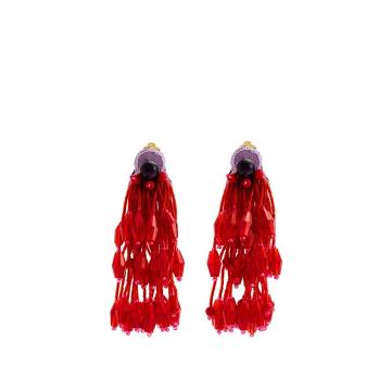 Bead-embellished tassel earrings