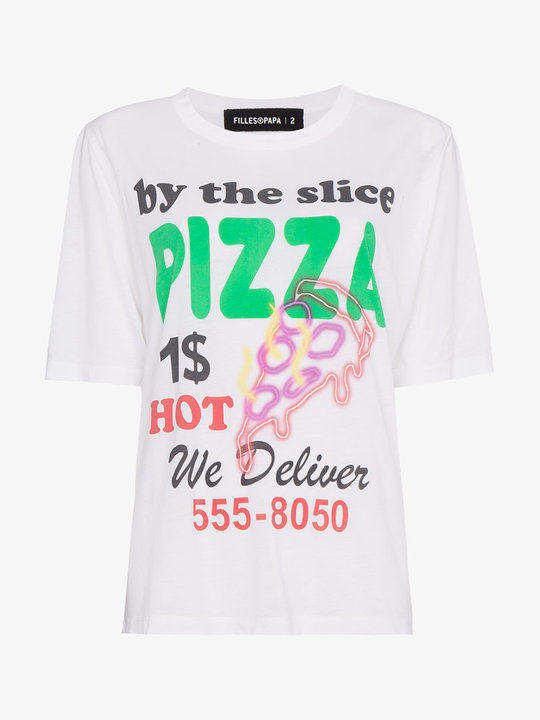 pizza print cotton t shirt展示图