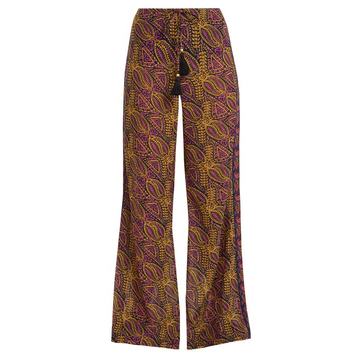 Estela paisley-print cotton-blend trousers