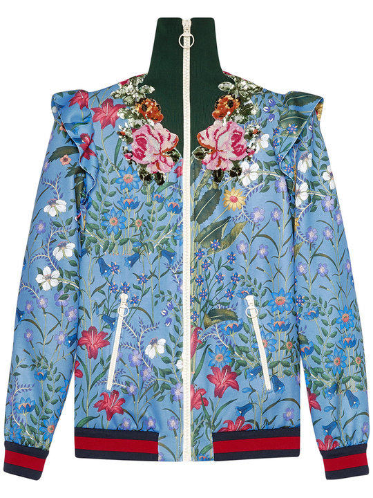 New Flora印花弹力针织夹克展示图