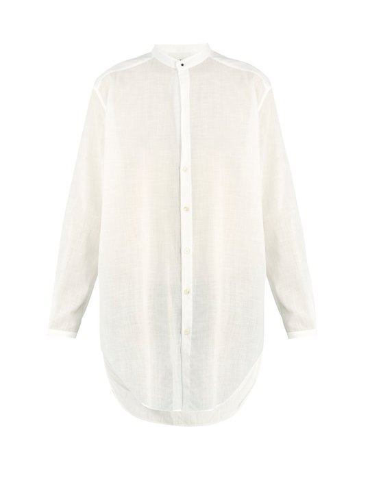 Grandad-collar cotton shirt展示图