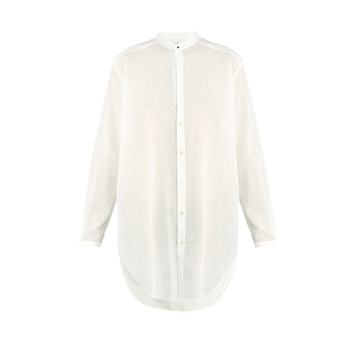 Grandad-collar cotton shirt