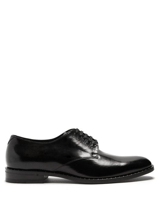 Stud-embellished leather derby shoes展示图