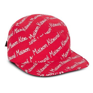 Maison Kitsune 5P 红色棉质帆布棒球帽