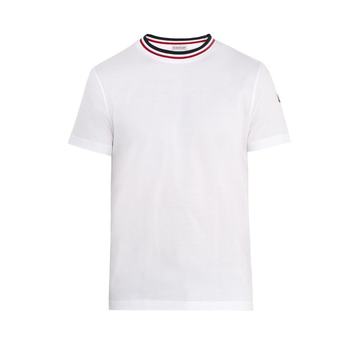 Contrast-neck cotton jersey T-shirt