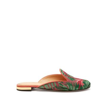 Flamingo embroidered slipper shoes