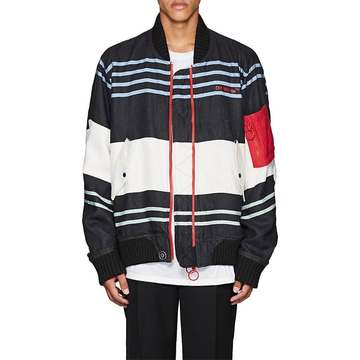 thedrop@barneys: MA-1 Striped Linen Bomber Jacket