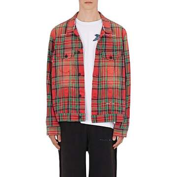 Checked Cotton-Blend Shirt Jacket