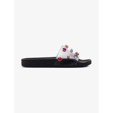 Dina vinyl pool slides with jewel embellishment