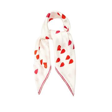 Petal-print silk scarf