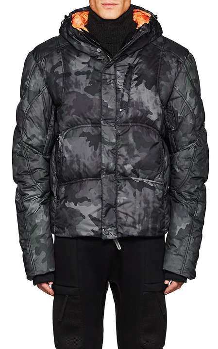 Camouflage Down-Quilted Coat展示图