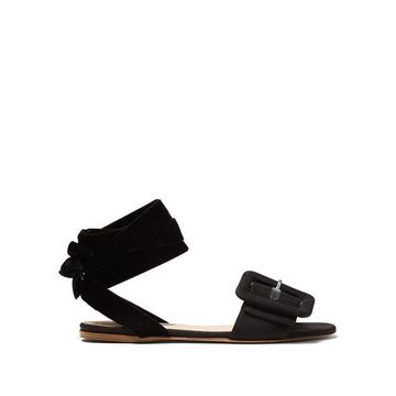 Jole buckle-strap velvet-tie flat sandals