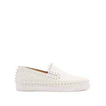 Pik Boat embossed-leather slip-on trainers