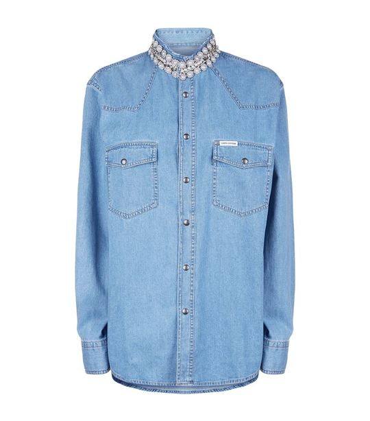 Honour Embellished Denim Shirt展示图