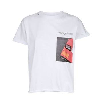 Cotton Ferrari Printed Cropped T-Shirt