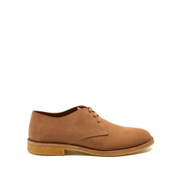 Round-toe suede derby shoes