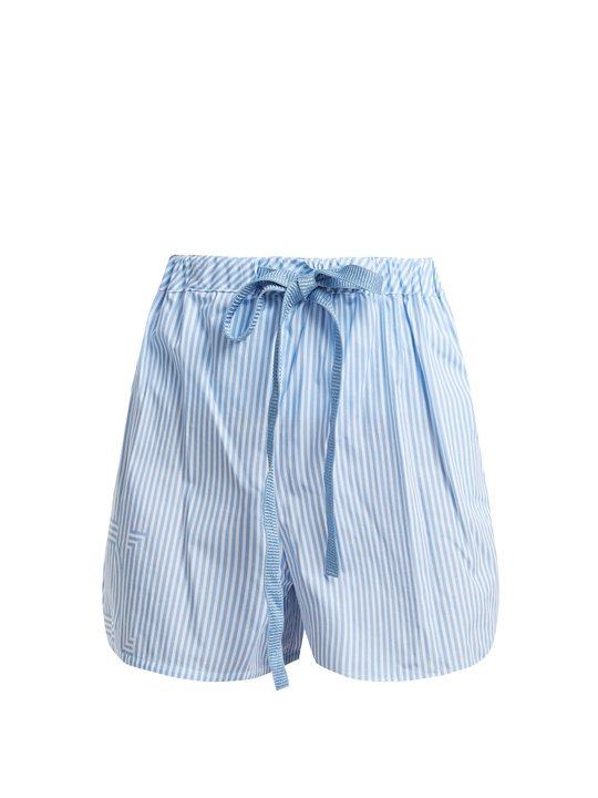 Striped cotton-poplin shorts展示图