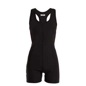 Logo-print performance playsuit