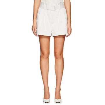 Belted Stretch-Cotton Shorts