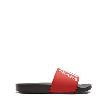 Logo-embossed rubber pool slides