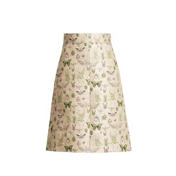 Bug jacquard A-line skirt