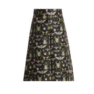 Bug-jacquard high-rise A-line skirt