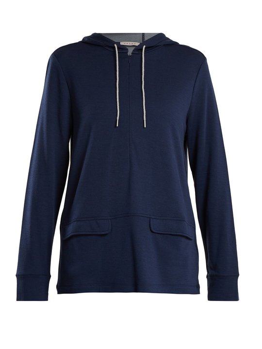 Half-zip jersey hooded sweatshirt展示图