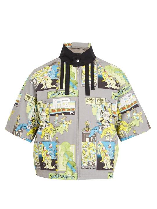 Comic-print short-sleeved jacket展示图