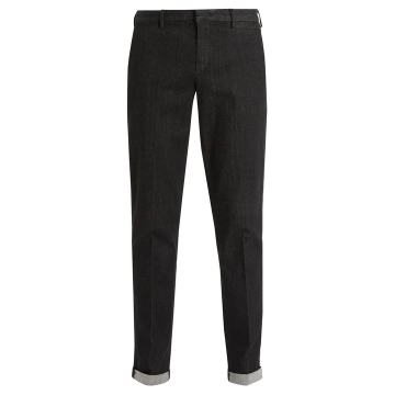 Slim-leg cotton-blend chino trousers