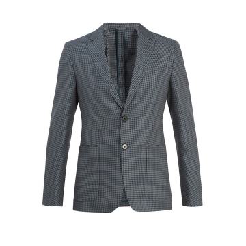 Single-breasted checked wool-blend blazer