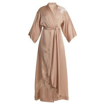 Lace-appliqué silk-satin robe Lace-appliqué silk-satin robe
