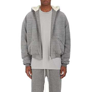 Sherpa-Lined Cotton Terry Hoodie